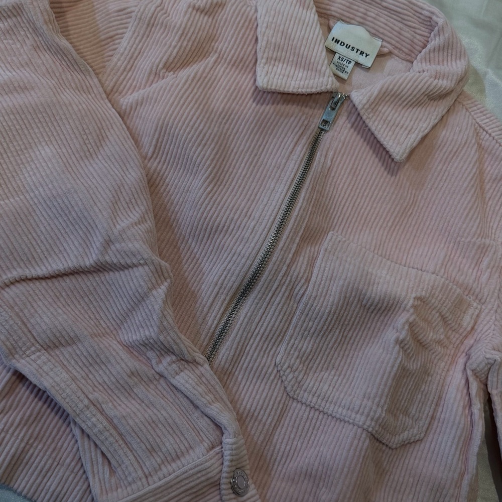 INDUSTRY Pink Corduroy Zip Utility Jacket